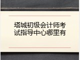 塔城初级会计师考试指导中心哪里有