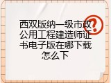 西双版纳一级市政公用工程建造师证书电子版在哪下载怎么下