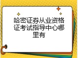 哈密证券从业资格证考试指导中心哪里有