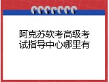 阿克苏软考高级考试指导中心哪里有