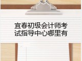 宜春初级会计师考试指导中心哪里有