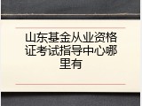 山东基金从业资格证考试指导中心哪里有