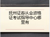 抚州证券从业资格证考试指导中心哪里有