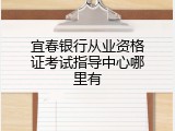 宜春银行从业资格证考试指导中心哪里有