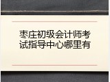 枣庄初级会计师考试指导中心哪里有