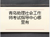 青岛助理社会工作师考试指导中心哪里有