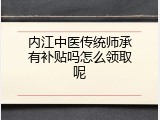 内江中医传统师承有补贴吗怎么领取呢