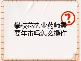 攀枝花执业药师需要年审吗怎么操作