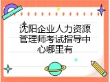 沈阳企业人力资源管理师考试指导中心哪里有