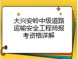 大兴安岭中级道路运输安全工程师报考资格详解