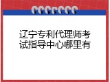辽宁专利代理师考试指导中心哪里有