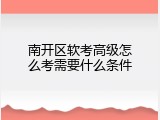 南开区软考高级怎么考需要什么条件