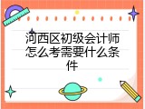 河西区初级会计师怎么考需要什么条件