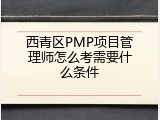 西青区PMP项目管理师怎么考需要什么条件
