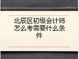 北辰区初级会计师怎么考需要什么条件