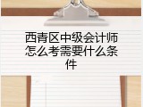 西青区中级会计师怎么考需要什么条件