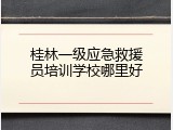 桂林一级应急救援员培训学校哪里好