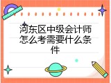 河东区中级会计师怎么考需要什么条件