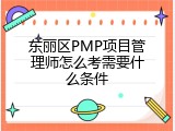 东丽区PMP项目管理师怎么考需要什么条件