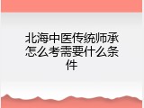 北海中医传统师承怎么考需要什么条件