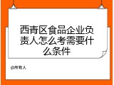 西青区食品企业负责人怎么考需要什么条件