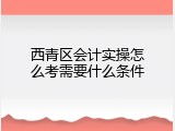 西青区会计实操怎么考需要什么条件