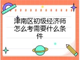 津南区初级经济师怎么考需要什么条件