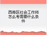 西青区社会工作师怎么考需要什么条件