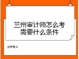 兰州审计师怎么考需要什么条件
