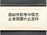 嘉峪关软考中级怎么考需要什么条件