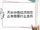 天水中级经济师怎么考需要什么条件