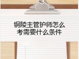 铜陵主管护师怎么考需要什么条件