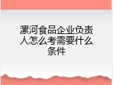 漯河食品企业负责人怎么考需要什么条件
