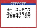 沧州一级安装工程造价工程师考试具体要看什么书哪买