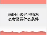 南阳中级经济师怎么考需要什么条件