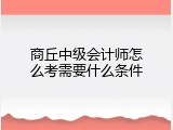 商丘中级会计师怎么考需要什么条件