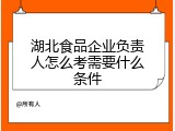 湖北食品企业负责人怎么考需要什么条件