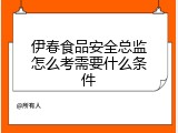 伊春食品安全总监怎么考需要什么条件