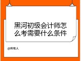 黑河初级会计师怎么考需要什么条件