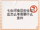 七台河食品安全总监怎么考需要什么条件