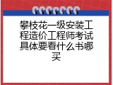 攀枝花一级安装工程造价工程师考试具体要看什么书哪买