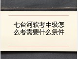 七台河软考中级怎么考需要什么条件