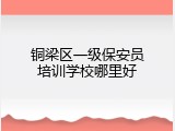 铜梁区一级保安员培训学校哪里好