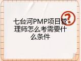 七台河PMP项目管理师怎么考需要什么条件