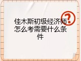 佳木斯初级经济师怎么考需要什么条件