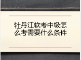 牡丹江软考中级怎么考需要什么条件