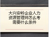 大兴安岭企业人力资源管理师怎么考需要什么条件