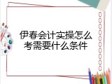 伊春会计实操怎么考需要什么条件