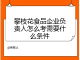攀枝花食品企业负责人怎么考需要什么条件
