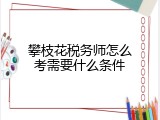 攀枝花税务师怎么考需要什么条件